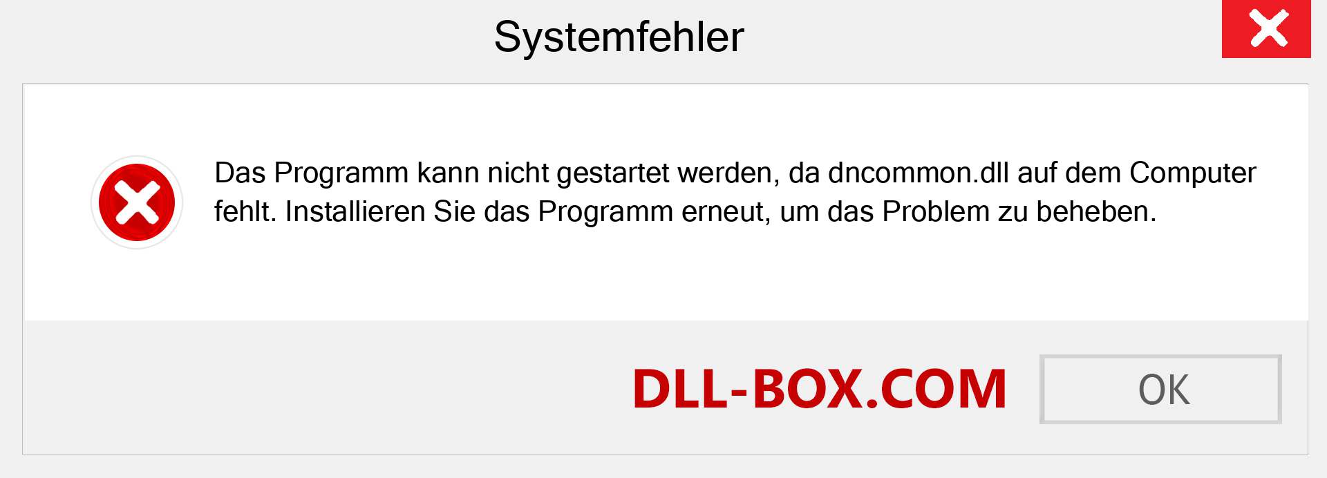 dncommon.dll-Datei fehlt?. Download für Windows 7, 8, 10 - Fix dncommon dll Missing Error unter Windows, Fotos, Bildern